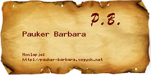 Pauker Barbara névjegykártya