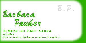 barbara pauker business card